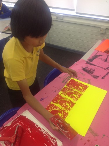 Finally we printed our designs onto our background in a repeated pattern to create our African art prints.