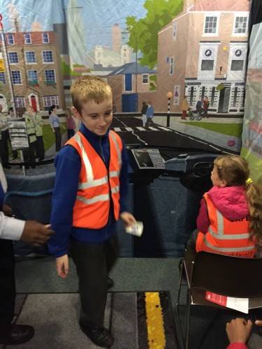 Theo is taking the bus! Well, sort of. Lucky he's remembered his Oyster Card.