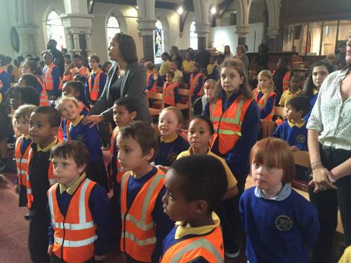 Children celebrate the harvest through beautiful singing!