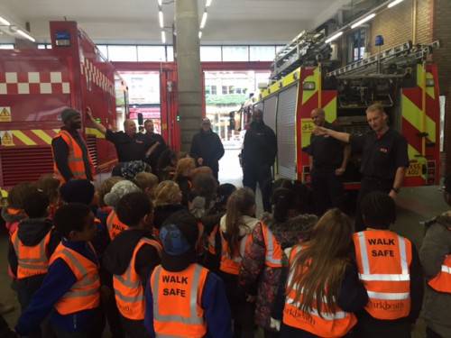We listened to the fire fighters talk about their work 
